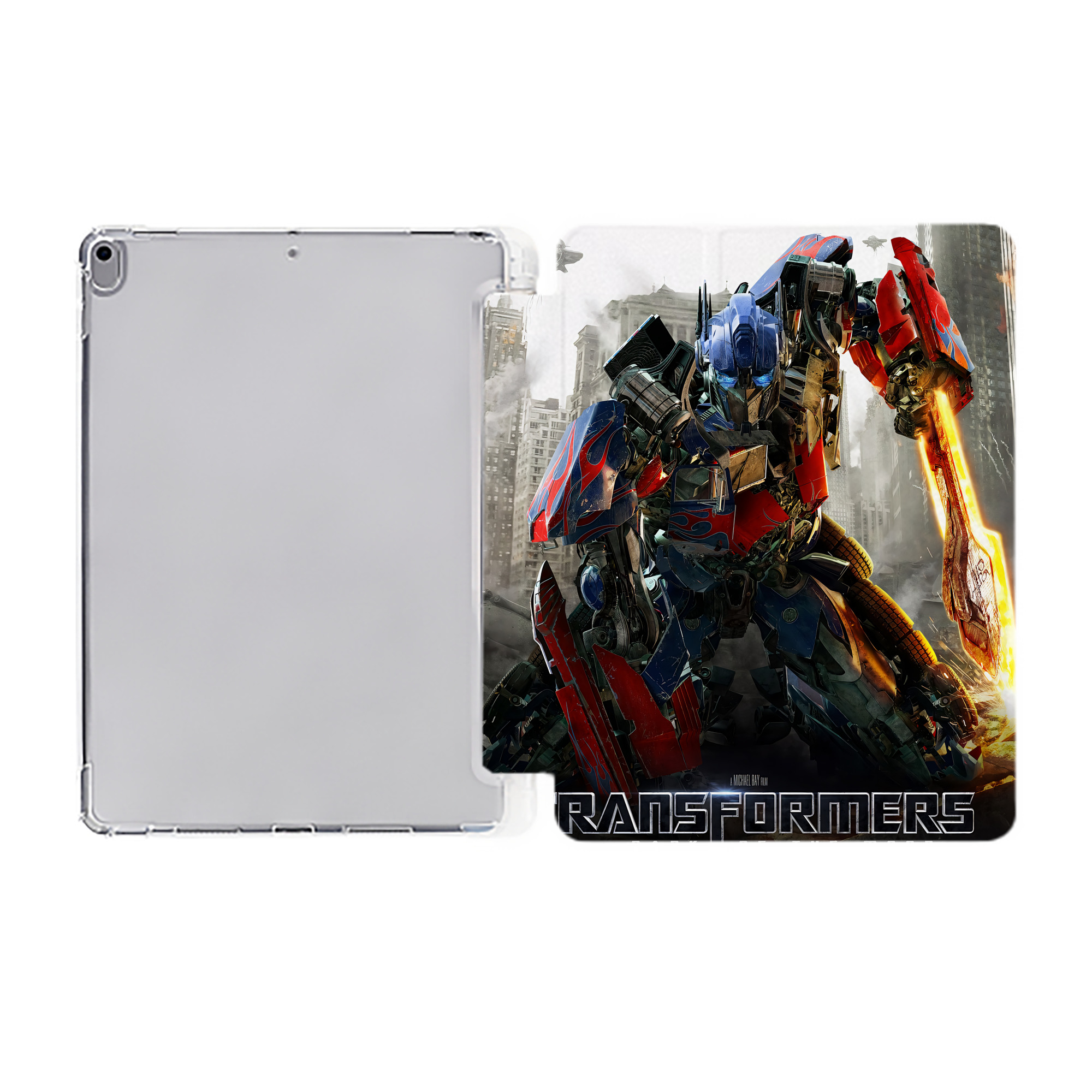 （画像用） Transformers トランスフォーマー IPad ケース ペン収納付き 三つ折りスタンド PUレザー×シリコン 対応機種9.5/10.5/10.9インチ